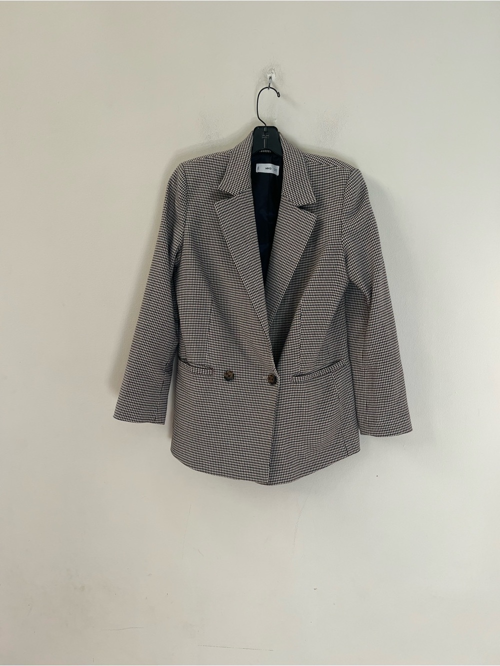 Mango Brown Houndstooth Tailored Blazer - Picture 7 of 14